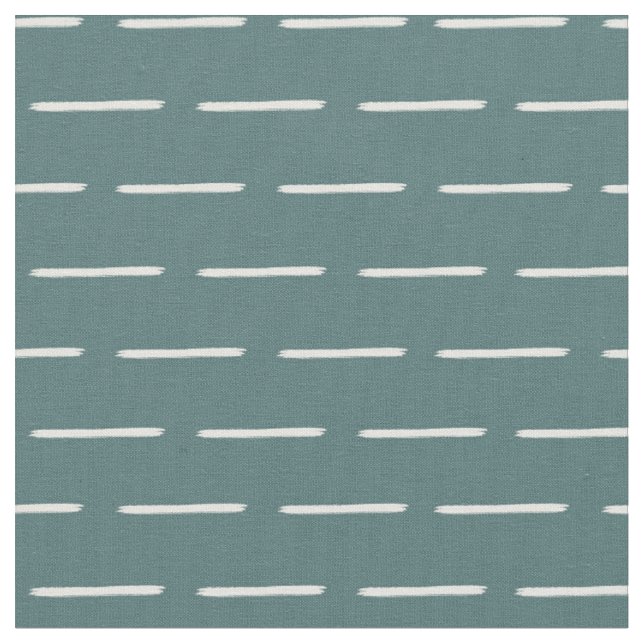 Minimalistiska elfenbenslinjer på mörkgrå cyan tyg (Närbild)