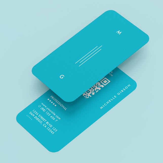 Minimalistiska Enkla Professionella Initialer Linj Visitkort (Minimal Simple Professional Initials Lines Blue Business Card
)