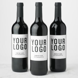 Minimalistiska etiketter för vit Logotyp Vin Flask