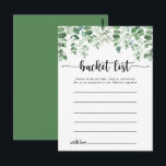 Minimalistiska Eukalyptus Enkla Bucket List-kort Vykort<br><div class="desc">Dessa minimalistiska eukalyptus enkla bucket list-kort är den perfekta aktiviteten för en rustik bröllopsfest eller brudvisning. Designen har handmålad vattenfärg grön eukalyptus som inspirerar till naturlig skönhet.

Ändra texten för att passa alla livshändelser. Bucket list-skylt säljs separat.</div>