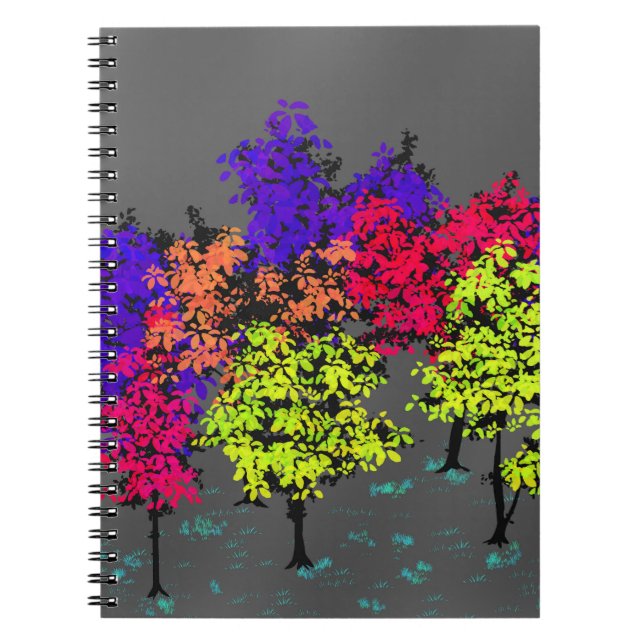 Minimalistiska färgglada trädnötter Journal anteck Anteckningsbok (Framsidan)