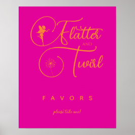 Minimalistiska feta förmåner för Neon Rosa-Orange Poster