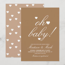Minimalistiska Flytande Hjärtan  Baby Shower Jordn