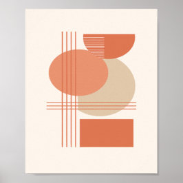 Minimalistiska former på mjuk krämfärgad bakgrund poster