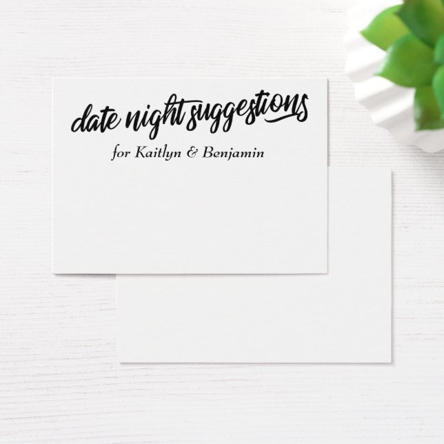 Minimalistiska förslag på dejtingsdatum Nyingifta- Visitkort (Skivbord)