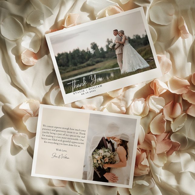 Minimalistiska Fotografi Brudpar Tack Kort (Leave a lasting impression and express your thanks in a truly special and meaningful way.)