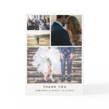 Minimalistiska fyra bröllopsbilder tack