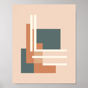 Minimalistiska geometriska block och linjer poster
