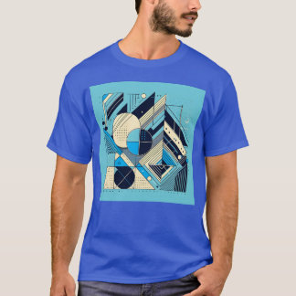 Minimalistiska geometriska former Retro stil prese T Shirt
