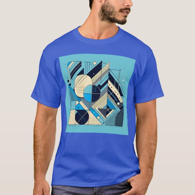 Minimalistiska geometriska former Retro stil prese T Shirt (Framsida)