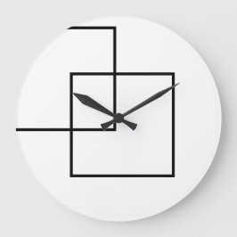 Minimalistiska geometriska fyrkantiga rund stor klocka