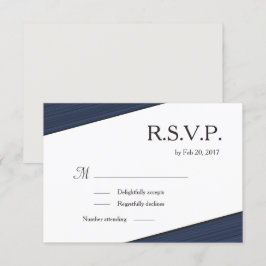 Minimalistiska grå vita marinblå ränder rsvp inbjudningar