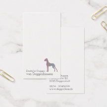 Minimalistiska Great dane-Affärskort