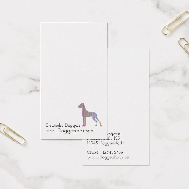 Minimalistiska Great dane-Affärskort Visitkort (Kontor)