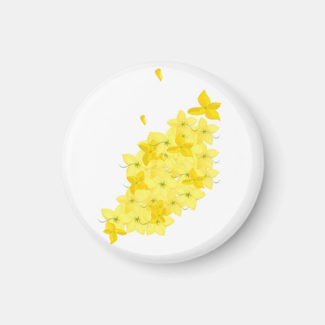 Minimalistiska gula blommor magnet (Framsidan)