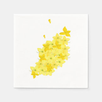 Minimalistiska gula blommor pappersservett