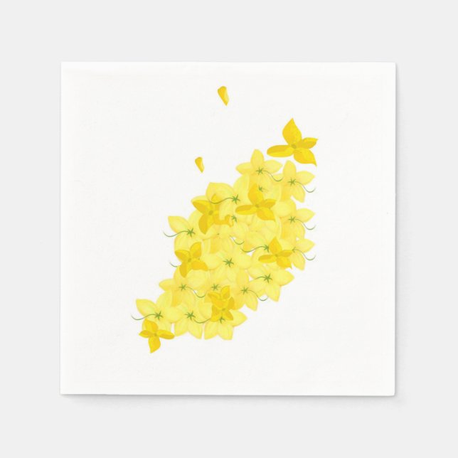 Minimalistiska gula blommor pappersservett (Framsidan)