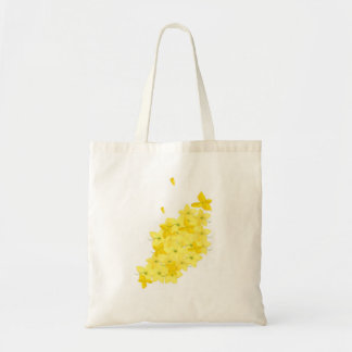 Minimalistiska gula blommor tygkasse