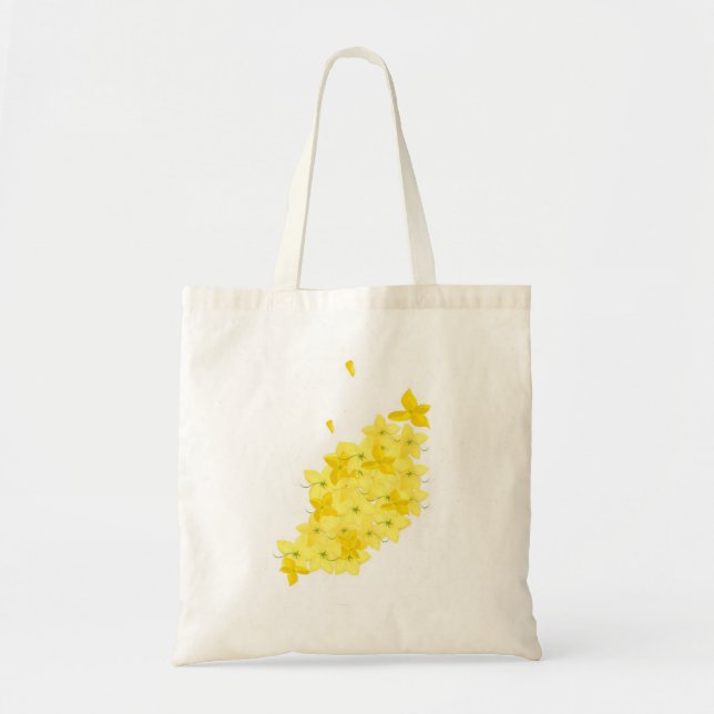 Minimalistiska gula blommor tygkasse (Framsidan)
