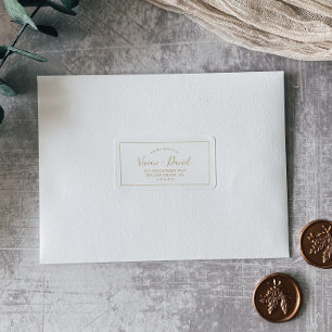 Minimalistiska Guld Bröllop OSA-Adressetiketter Adressetikett