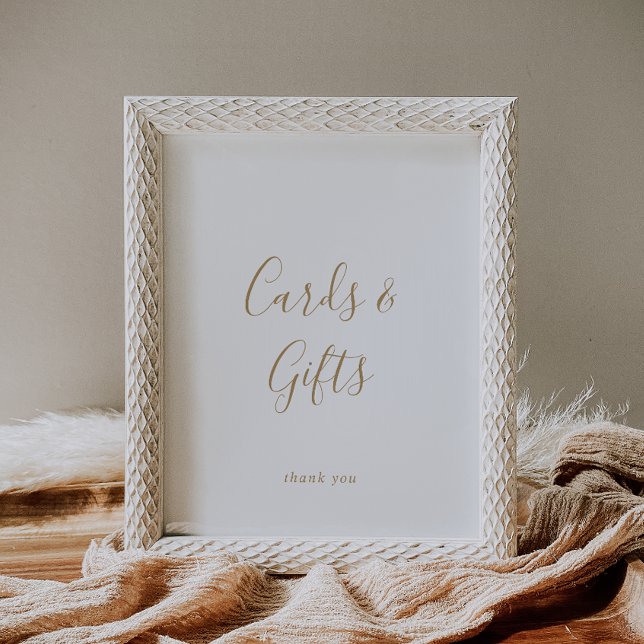 Minimalistiska Guld Kort och Gåvor skylt (Skapare uppladdad)