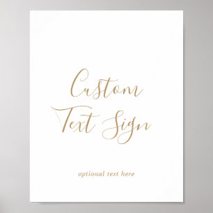 Minimalistiska Guld Kort & Present Anpassad Text S Poster