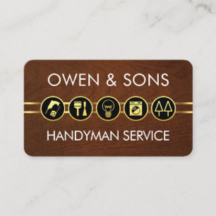 Minimalistiska Guldlinje Handyman Verktyg Visitkort