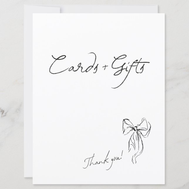 Minimalistiska Handritade Kort och Gåvor Bröllopss (Framsida)