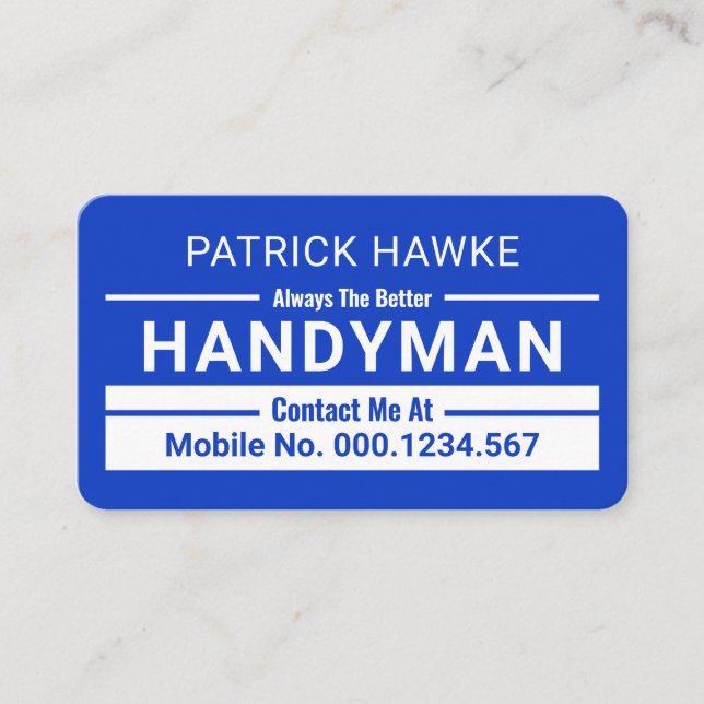 Minimalistiska Handyman Gränslinjer Visitkort (Framsida)