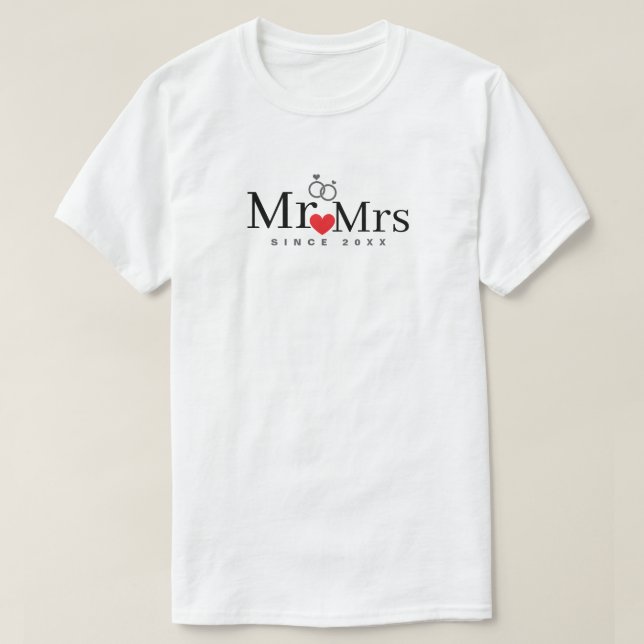 Minimalistiska herr och fru sedan år Anpassad T Shirt (Design framsida)