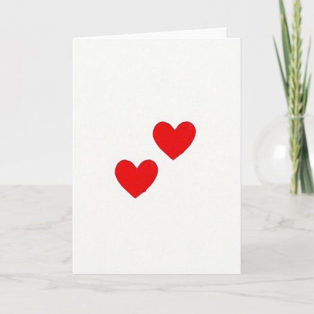 Minimalistiska hjärtan kärlekskort kort (Framsida)