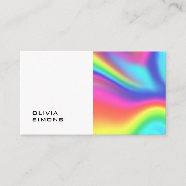 Minimalistiska holografiska Affärskort Visitkort (Framsida)