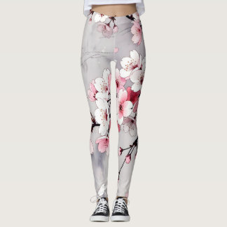 Minimalistiska japanska körsbärsblomleggings leggings