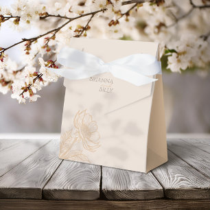 Minimalistiska jordiga blomsterbröllopspresentlådo presentaskar