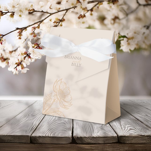 Minimalistiska jordiga blomsterbröllopspresentlådo presentaskar (Skapare uppladdad)