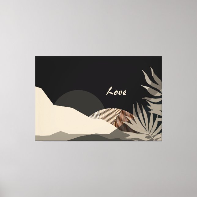 Minimalistiska jordtoner Boho Abstrakt Canvastryck (Framsida)