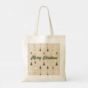 Minimalistiska julgranar & snöflingor tygkasse