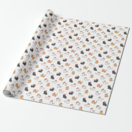 Minimalistiska julhatt kattar jul röd & vit presentpapper