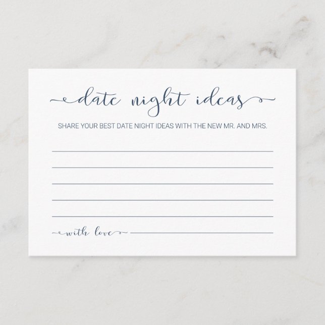 Minimalistiska kalligrafidata natt idé kort (Framsida)