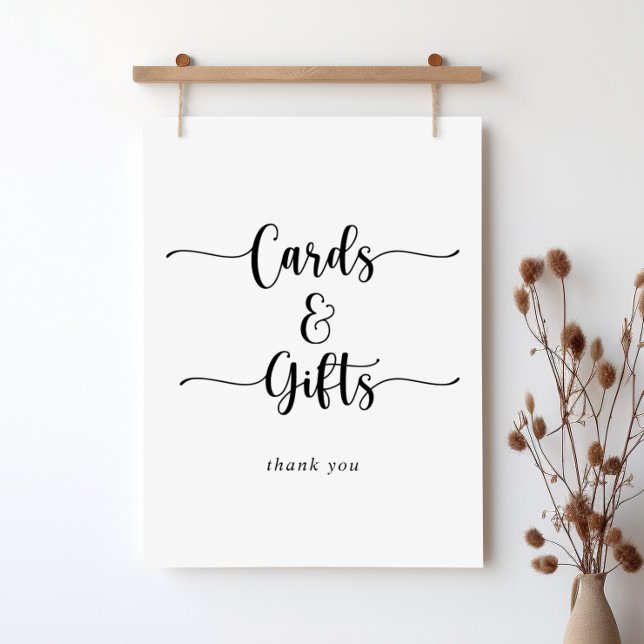 Minimalistiska kalligrafikort och present skylt (Skapare uppladdad)