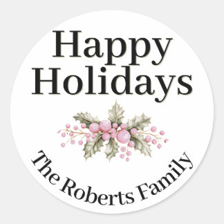 Minimalistiska klistermärken i rosafärgad julhagto