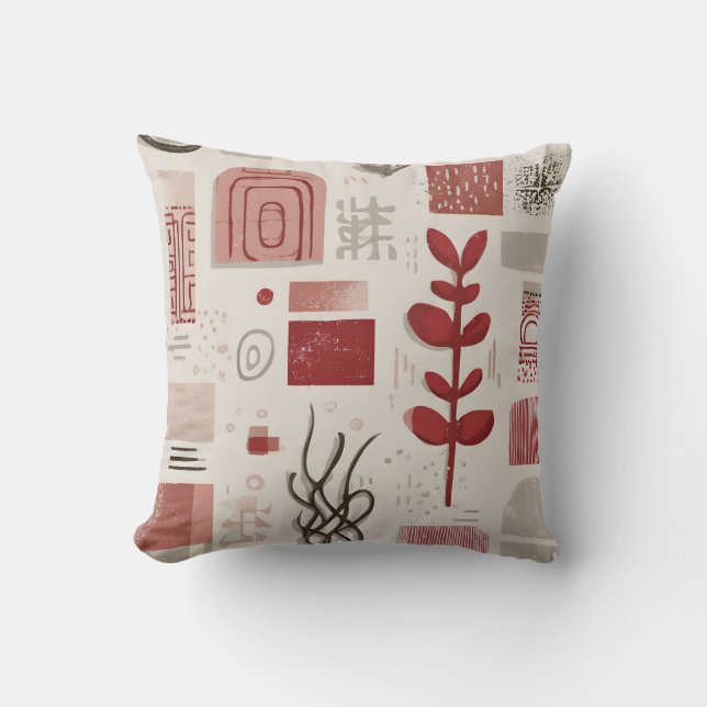 minimalistiska klotterornament kudde (Framsida)