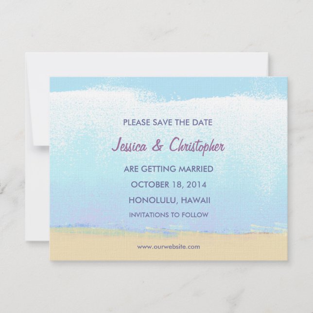 Minimalistiska Konstnärliga Strand Sparande Datum  Spara Datumet (Framsida)