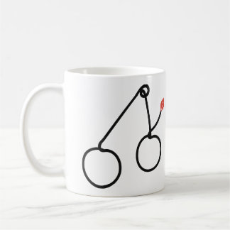 Minimalistiska körsbär Enkel linjekonst med rött b Kaffemugg