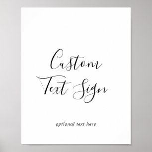 Minimalistiska Kort & Gåvor Skräddarsydd Text Skyl Poster