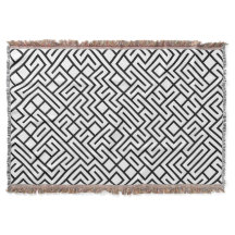 Minimalistiska Labyrintlinjer Svart Mönster