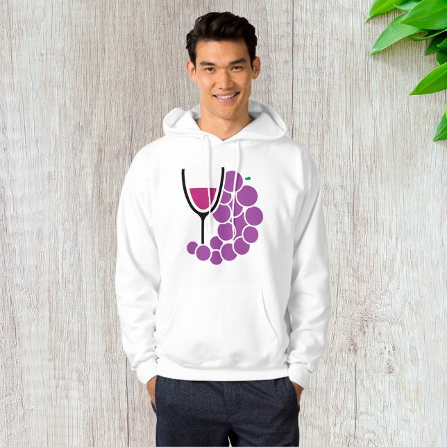 Minimalistiska lila druvor och vinglas hoodie (Skapare uppladdad)