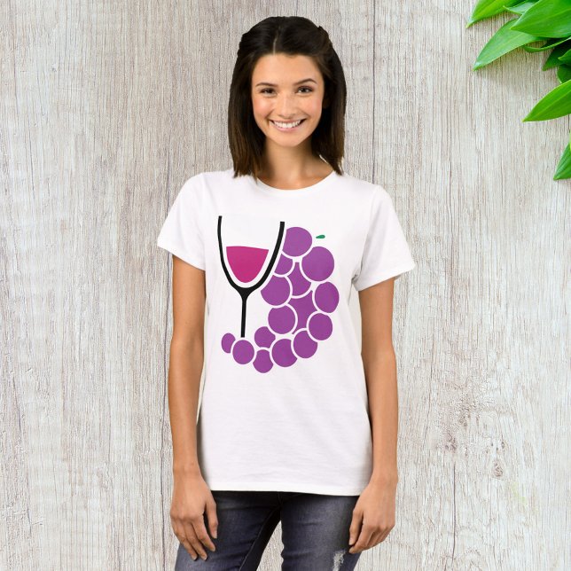 Minimalistiska lila druvor och vinglas t shirt (Skapare uppladdad)