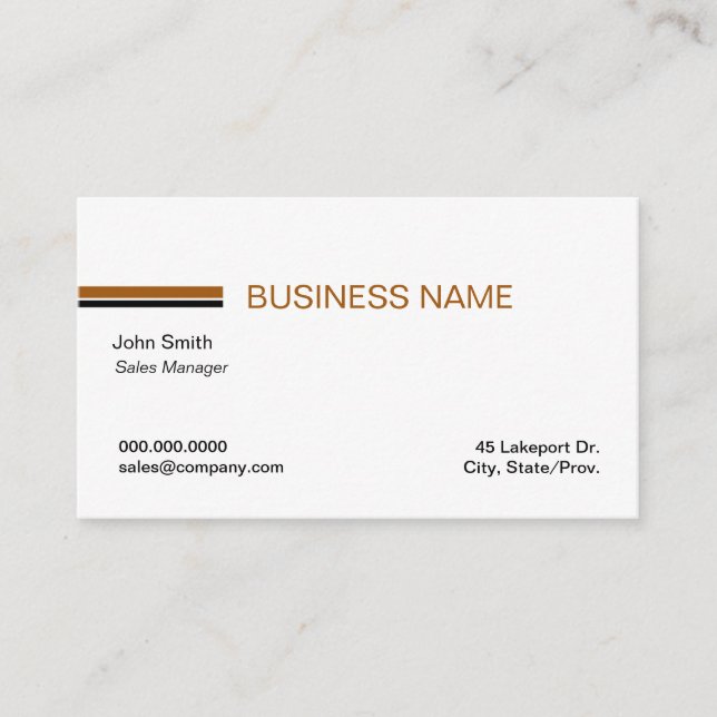 Minimalistiska linjära vita Affärskort Visitkort (Framsida)