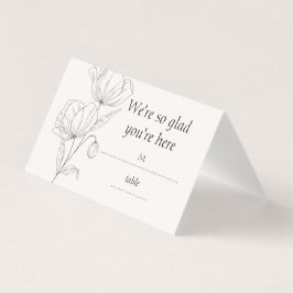 Minimalistiska Linje Konst Blommiga Bröllopsplatsk Kort